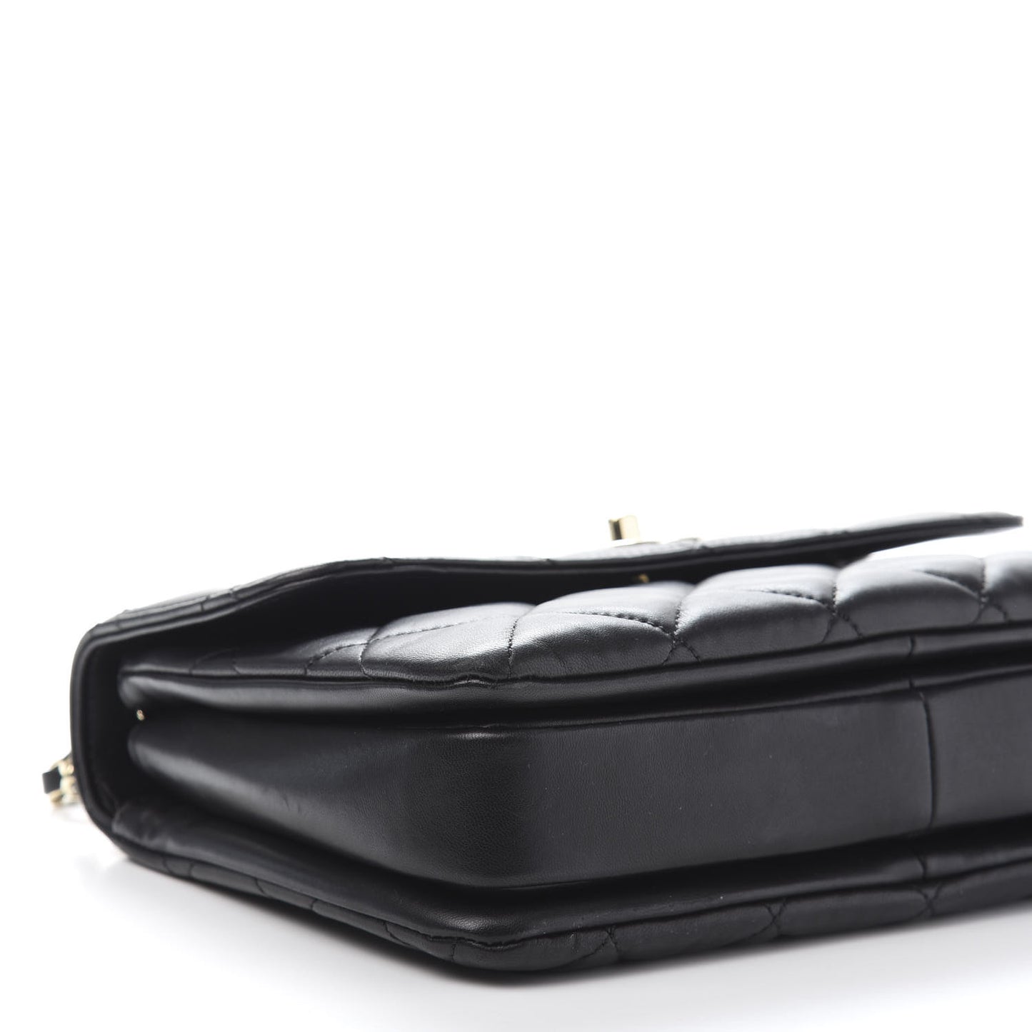 Lambskin Quilted Small Trendy CC Dual Handle Flap Bag Black