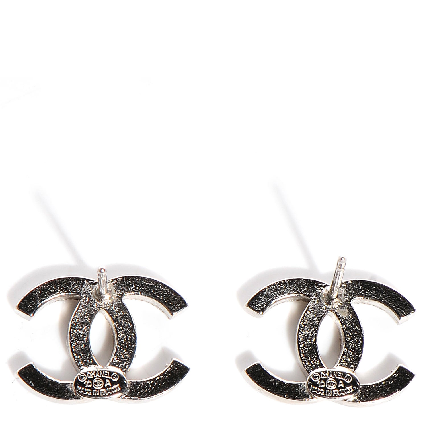 Chanel Crystal CC Earrings Silver 3 of 4