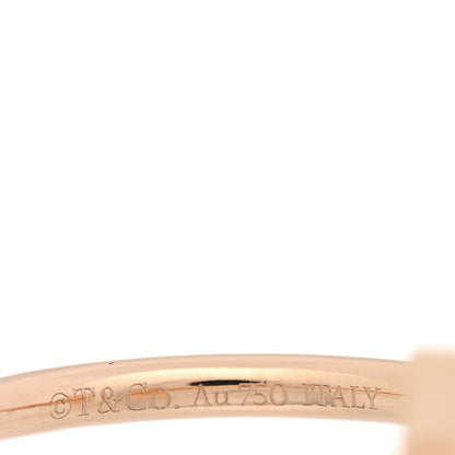 Tiffany 18K Rose Gold Diamond Mother of Pearl T Wire Ring 54 7 4 of 4