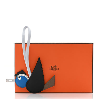 Hermes Epsom Swift Chevre Mysore Birdy Bag Charm Black Etoupe Bleu Hydra Bleu Brume 5 of 5