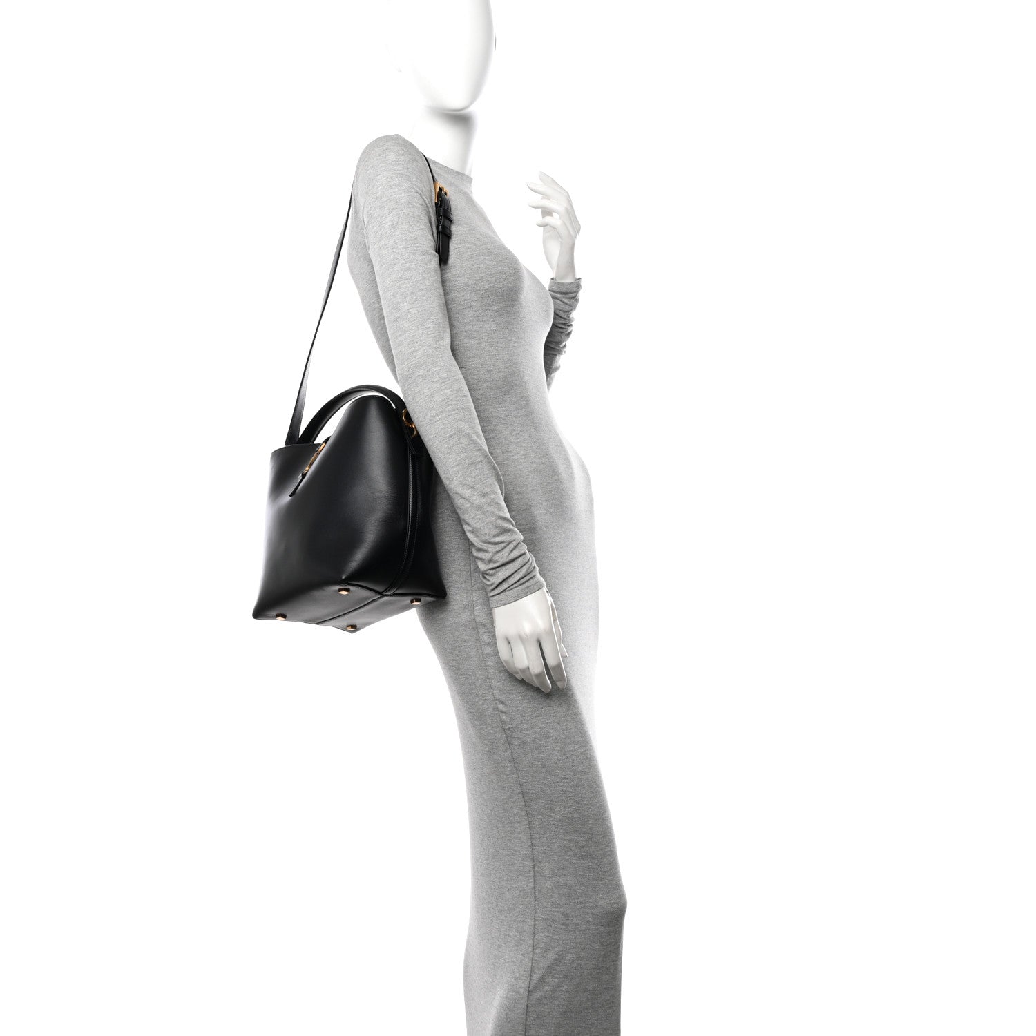 Saint Laurent Shiny Calfskin Le 37 Bucket Bag Black 2 of 11