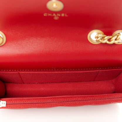 Chanel Lambskin Quilted Pillow Crush Flap Phone Holder With Chain Red 5 of 11