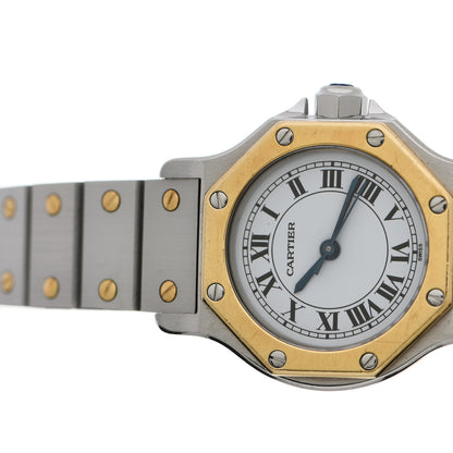 Cartier Stainless Steel 18K Yellow Gold 25mm Santos Octagon Automatic Watch 5 of 6