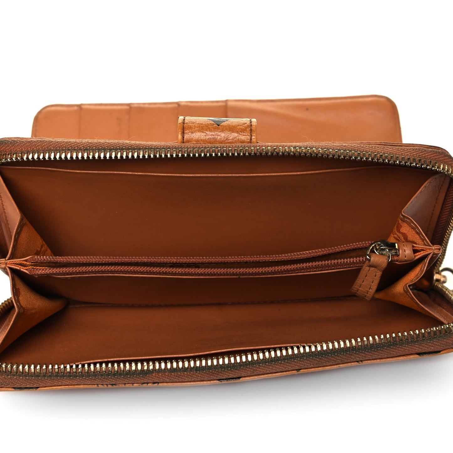 Visetos Large Zip Around Wallet Cognac