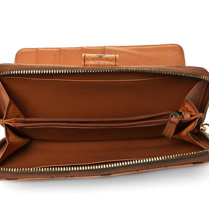 MCM Visetos Large Zip Around Wallet Cognac 5 of 9