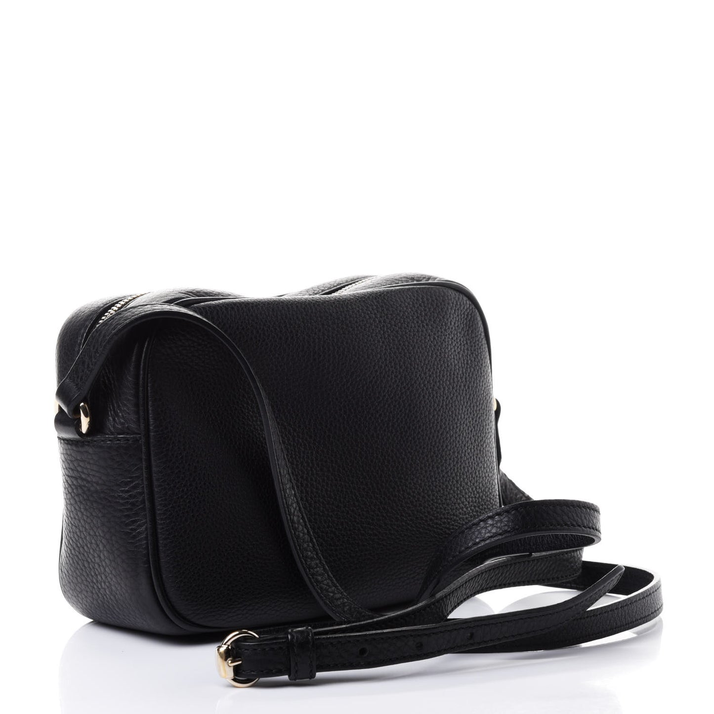 Pebbled Calfskin Small Soho Disco Bag Black