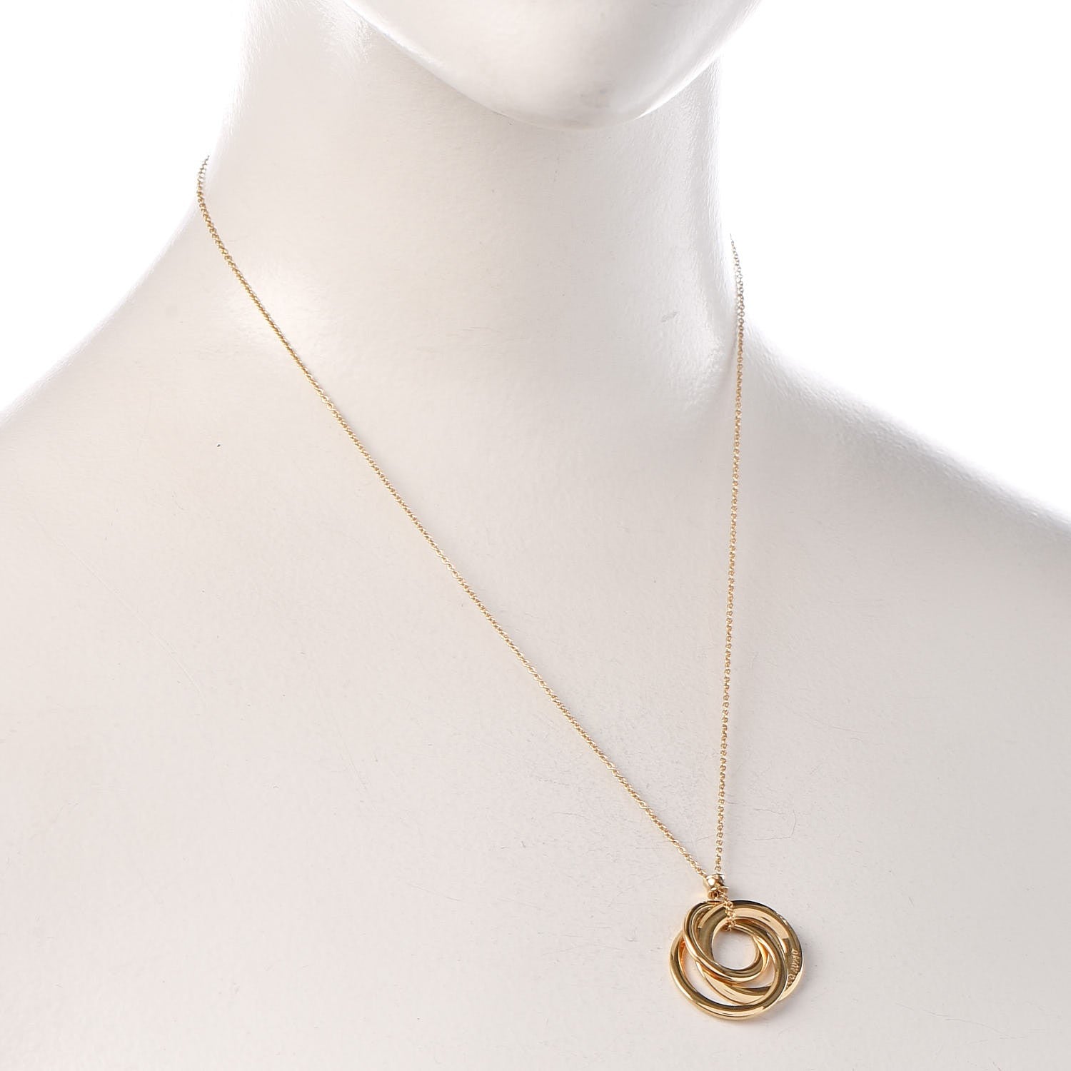 Tiffany 18K Yellow Gold Small Interlocking Circles Pendant 2 of 9