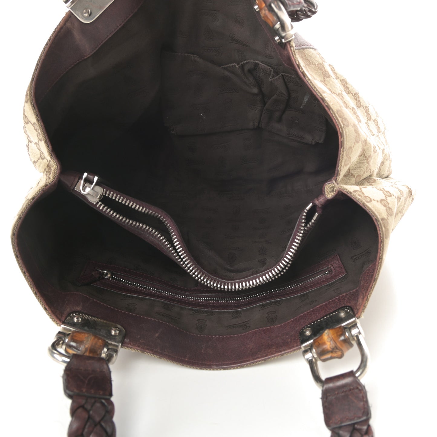 Monogram Medium Bamboo Bar Tote Brown