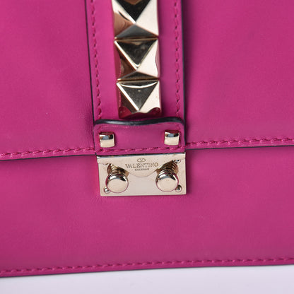 Valentino Garavani Vitello Medium Glam Lock Rockstud Flap Fuxia 10 of 10