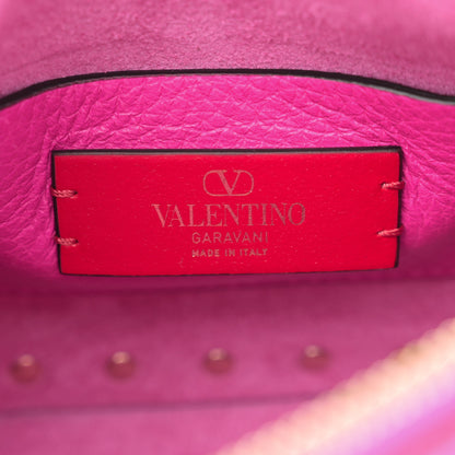 Valentino Garavani Pebbled Calfskin Small Rockstud Flip Lock Shoulder Bag Pink PP 6 of 9