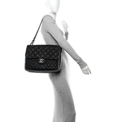 Chanel Washed Lambskin Quilted Maxi Chain Around Flap Black 2 of 11