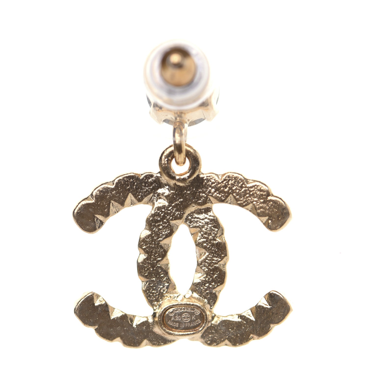 Chanel Resin Crystal Pearl CC Drop Earrings Gold Black 5 of 8