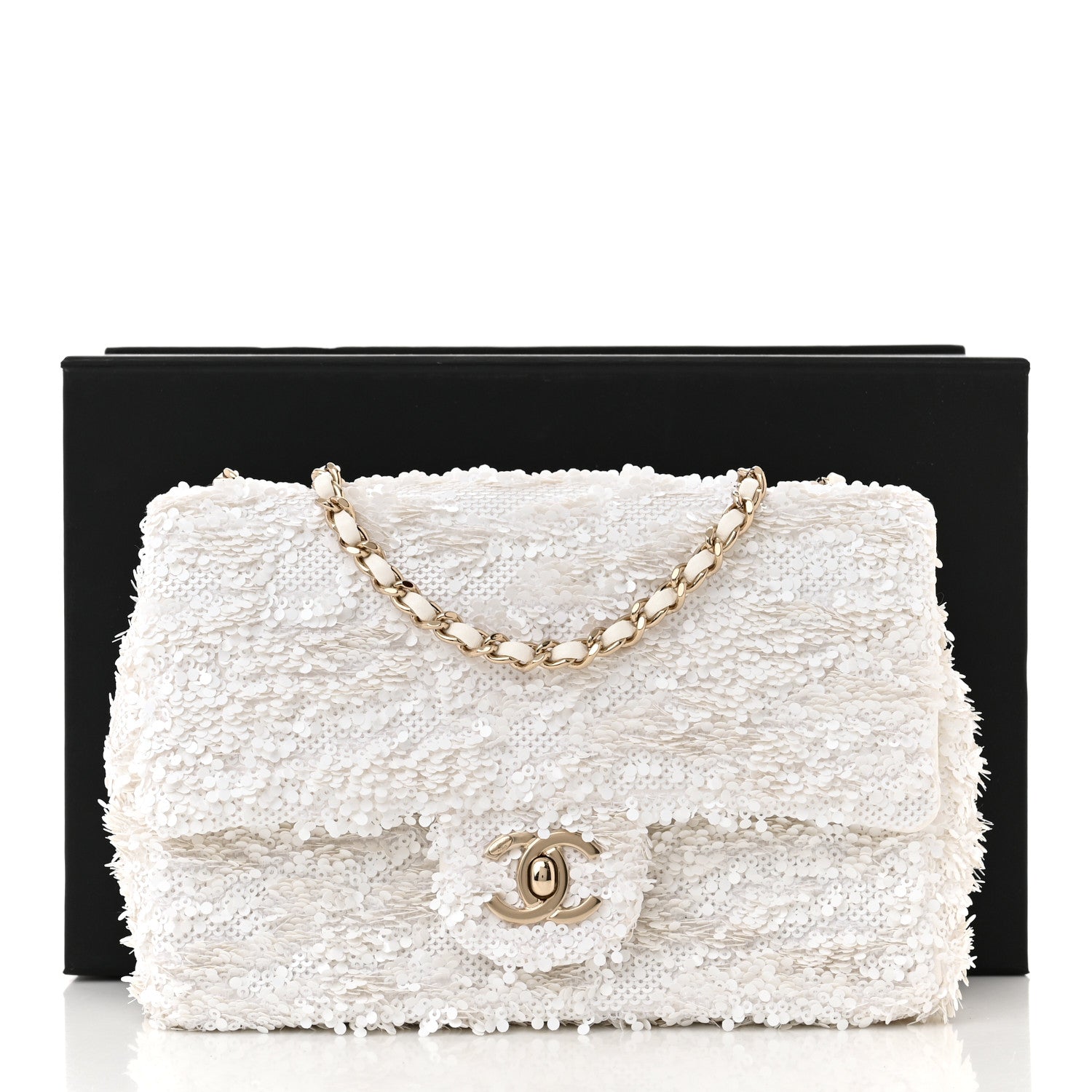 Chanel Sequin Mini Rectangular Flap White 11 of 11