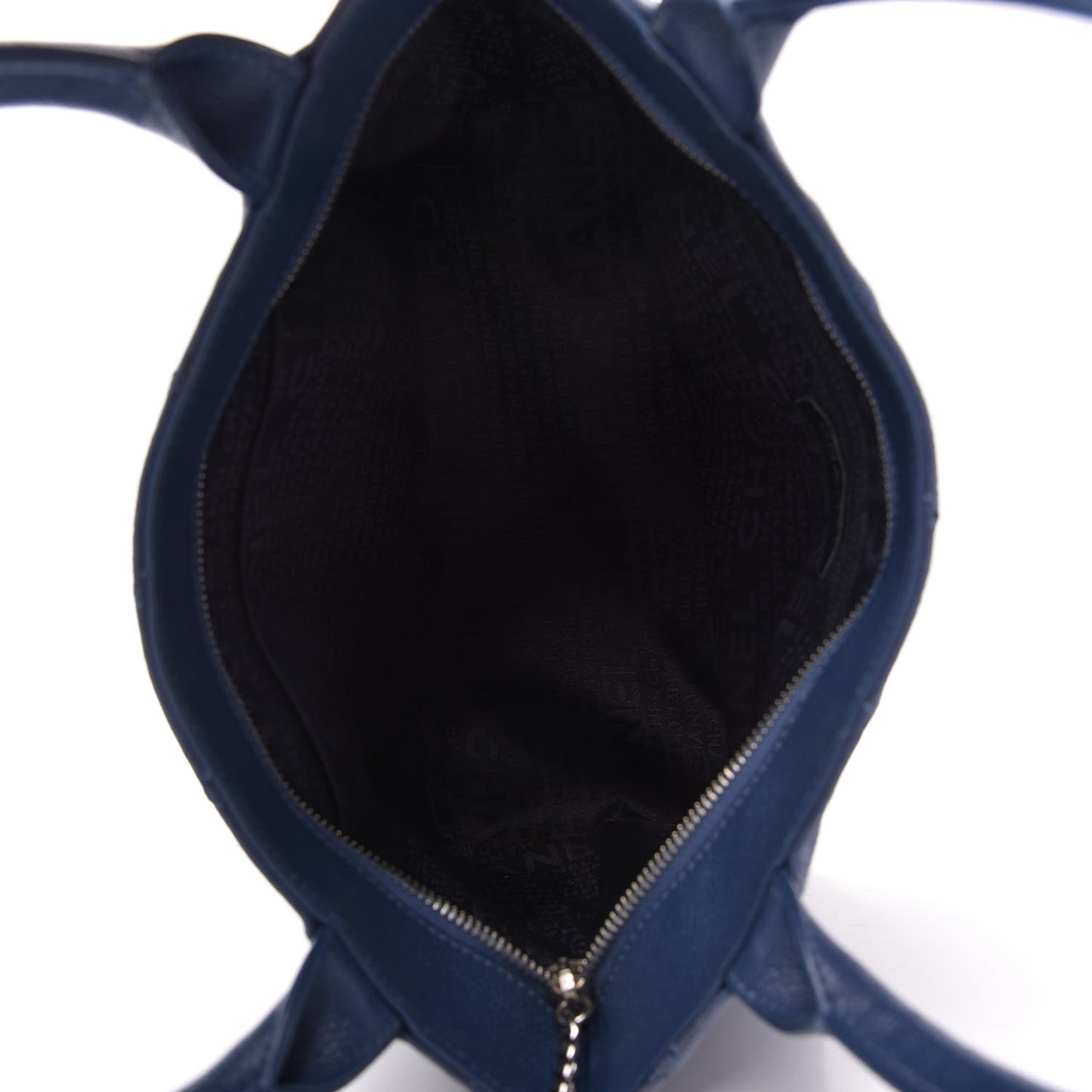Canvas Caviar Tassel Tote Blue