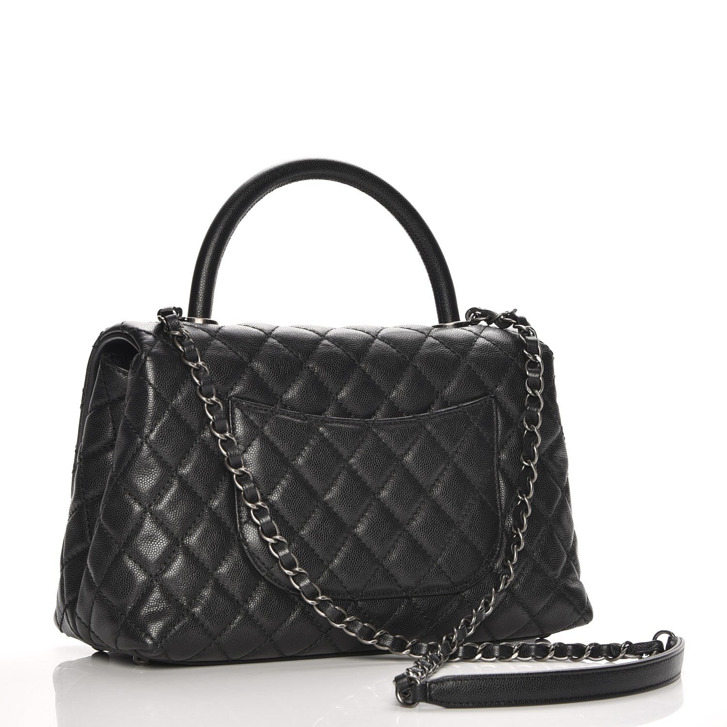 Chanel Caviar Quilted Small Coco Handle Flap Black 4 of 10