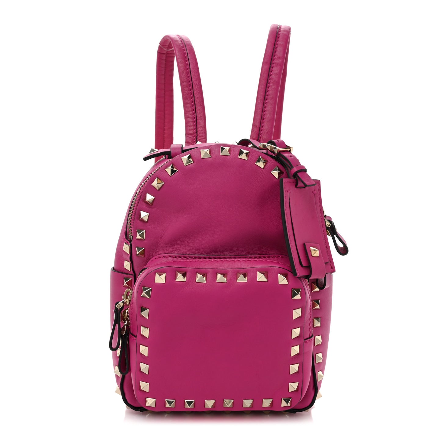 Calfskin Mini Rockstud Backpack Fuxia