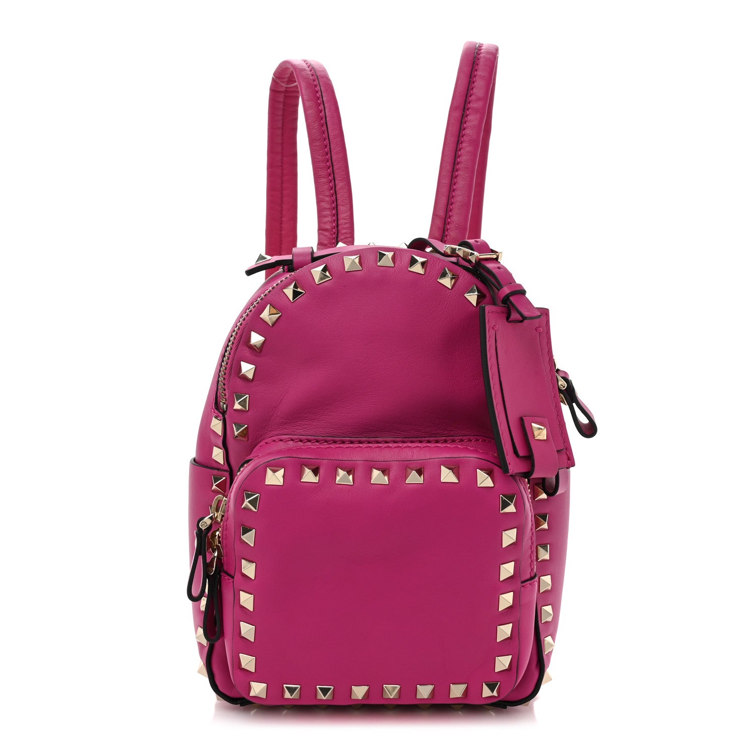 Valentino Garavani Calfskin Mini Rockstud Backpack Fuxia 1 of 10