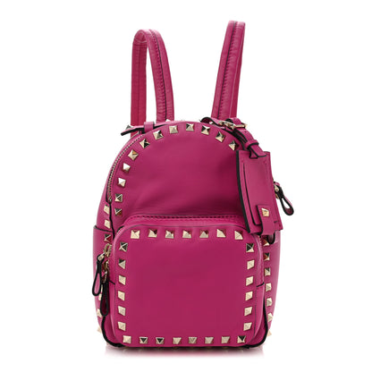Valentino Garavani Calfskin Mini Rockstud Backpack Fuxia 1 of 10