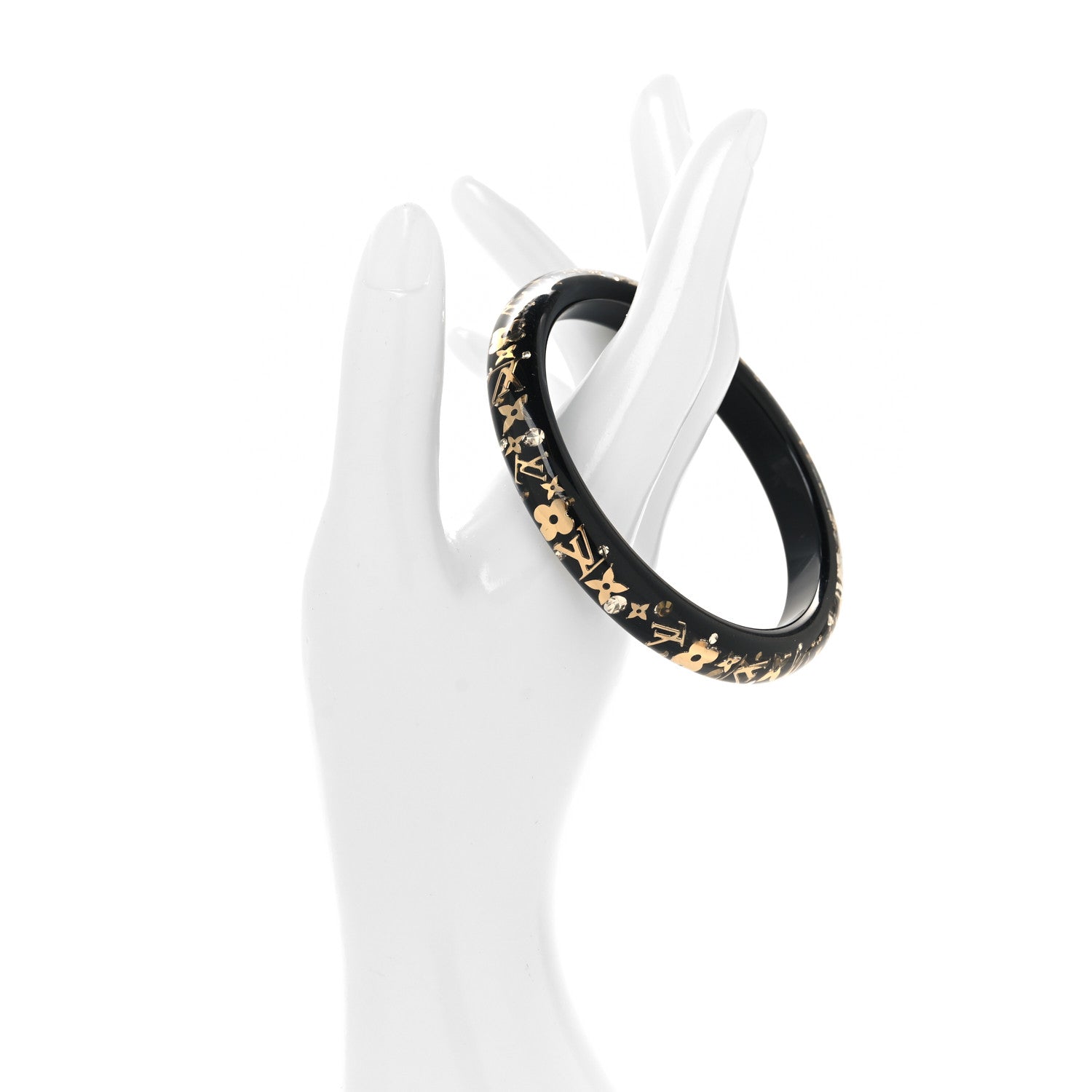 Louis Vuitton Resin Swarovski Small Inclusion Bracelet PM Black 2 of 3