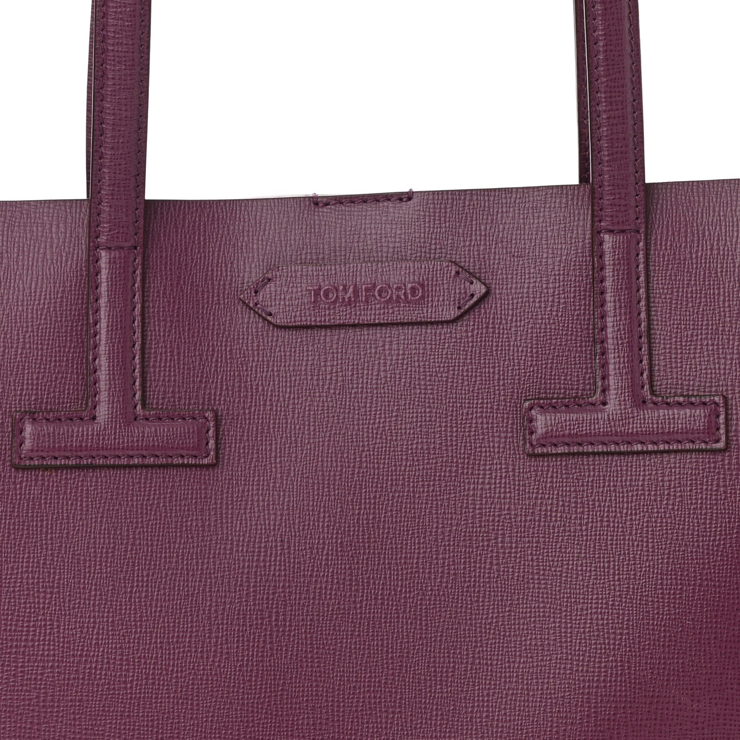 Grained Calfskin Small T Tote Bordeaux