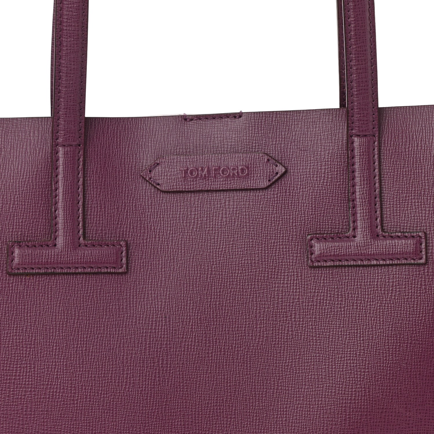 Tom Ford Grained Calfskin Small T Tote Bordeaux 8 of 14
