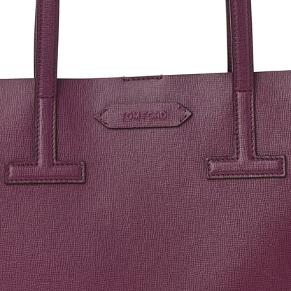 Tom Ford Grained Calfskin Small T Tote Bordeaux 8 of 14