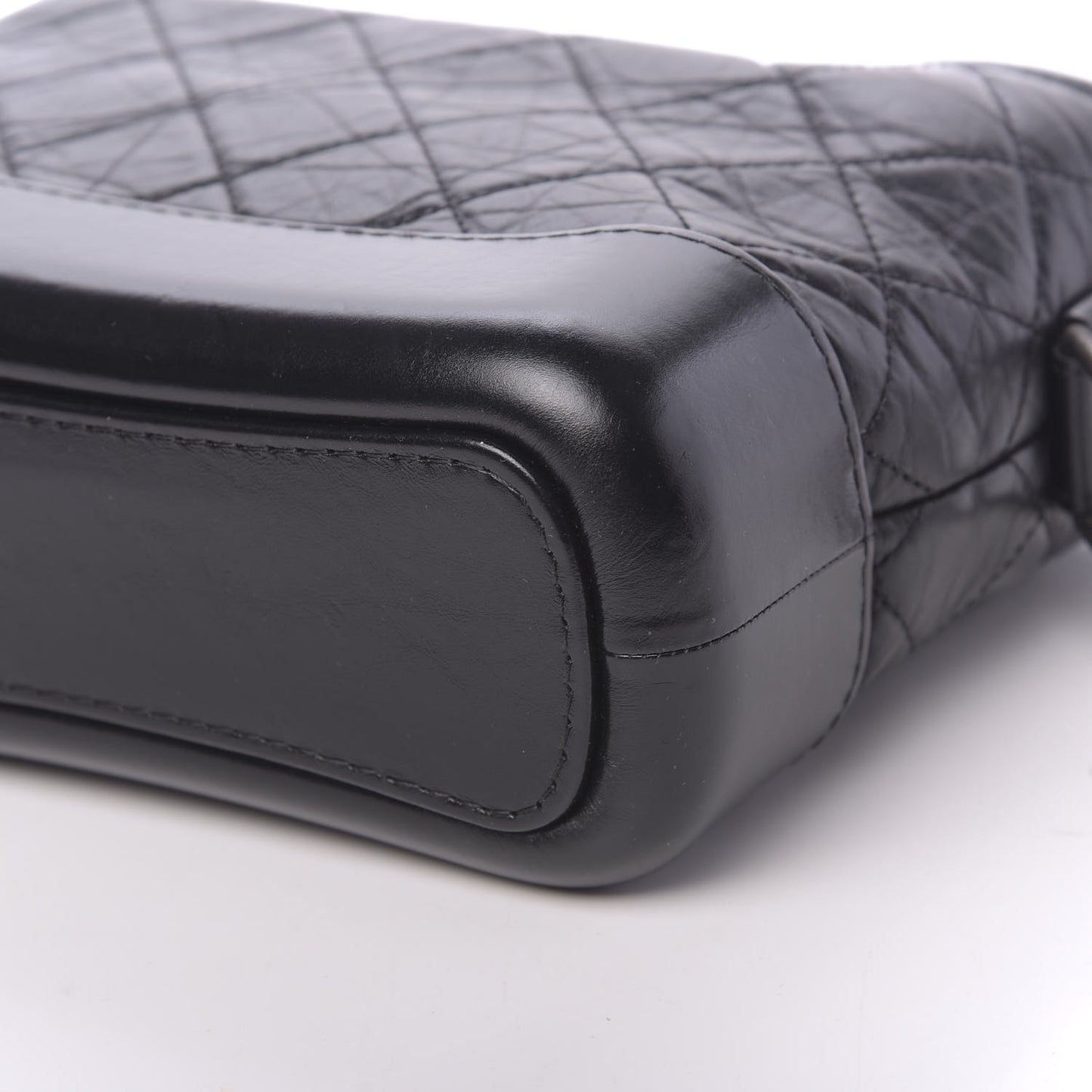 Aged Calfskin Quilted Small Gabrielle Hobo Black