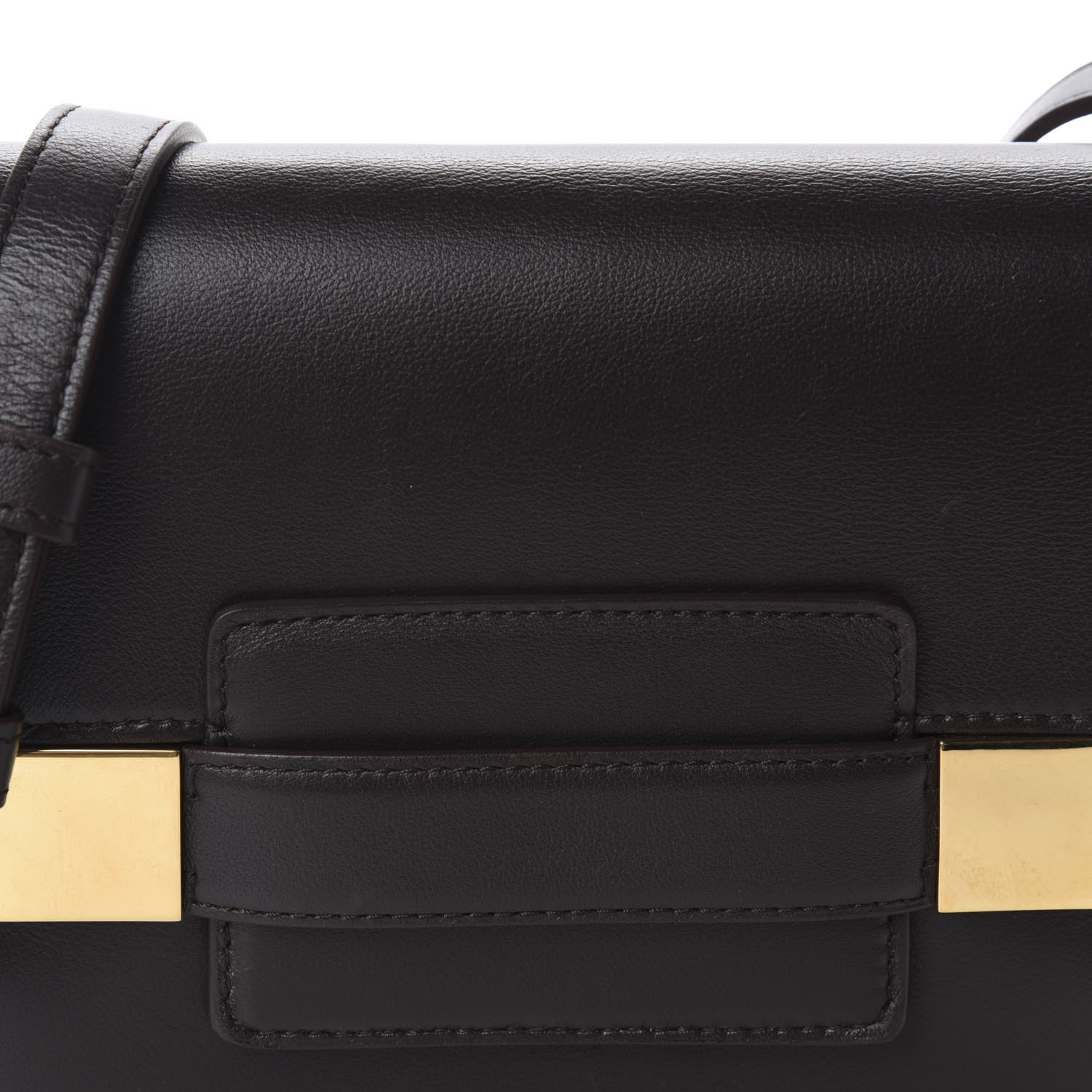 Delvaux Calfskin Mini Madame Crossbody Dark Brown White 21 of 21
