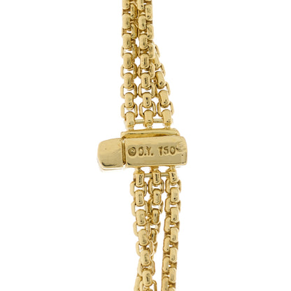 David Yurman DAVID YURMAN 18K Yellow Gold Diamond Three Strand Lariat Tassel Necklace 4 of 4