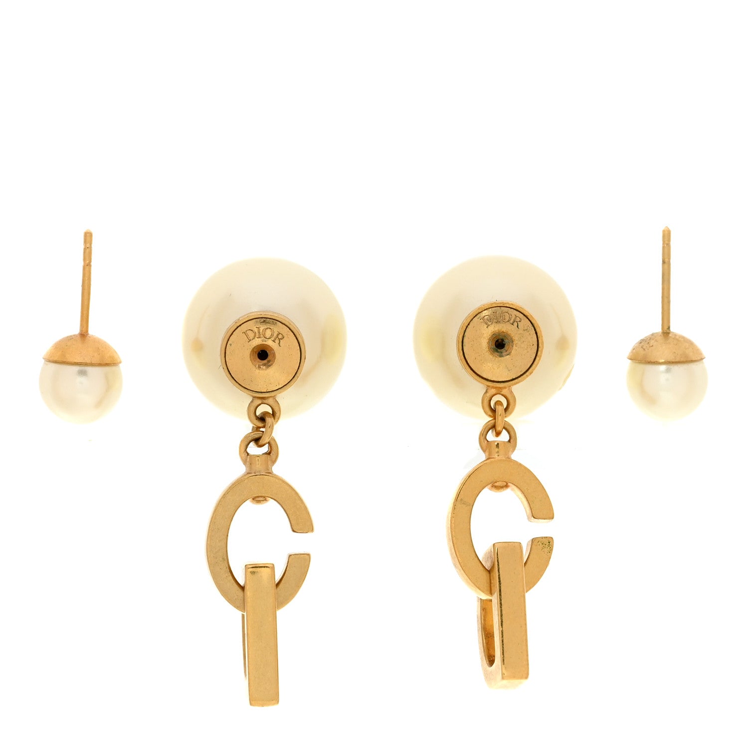 Christian Dior Pearl Mise En Dior CD Tribal Earrings Gold 3 of 4
