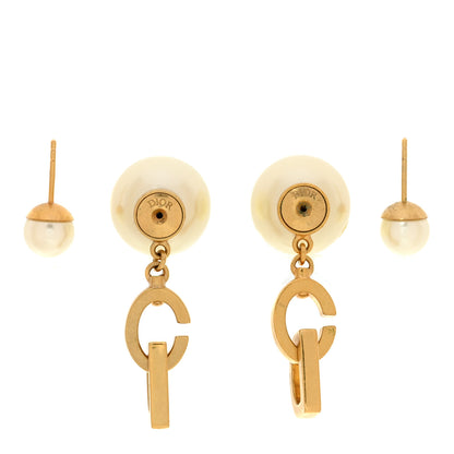 Christian Dior Pearl Mise En Dior CD Tribal Earrings Gold 3 of 4