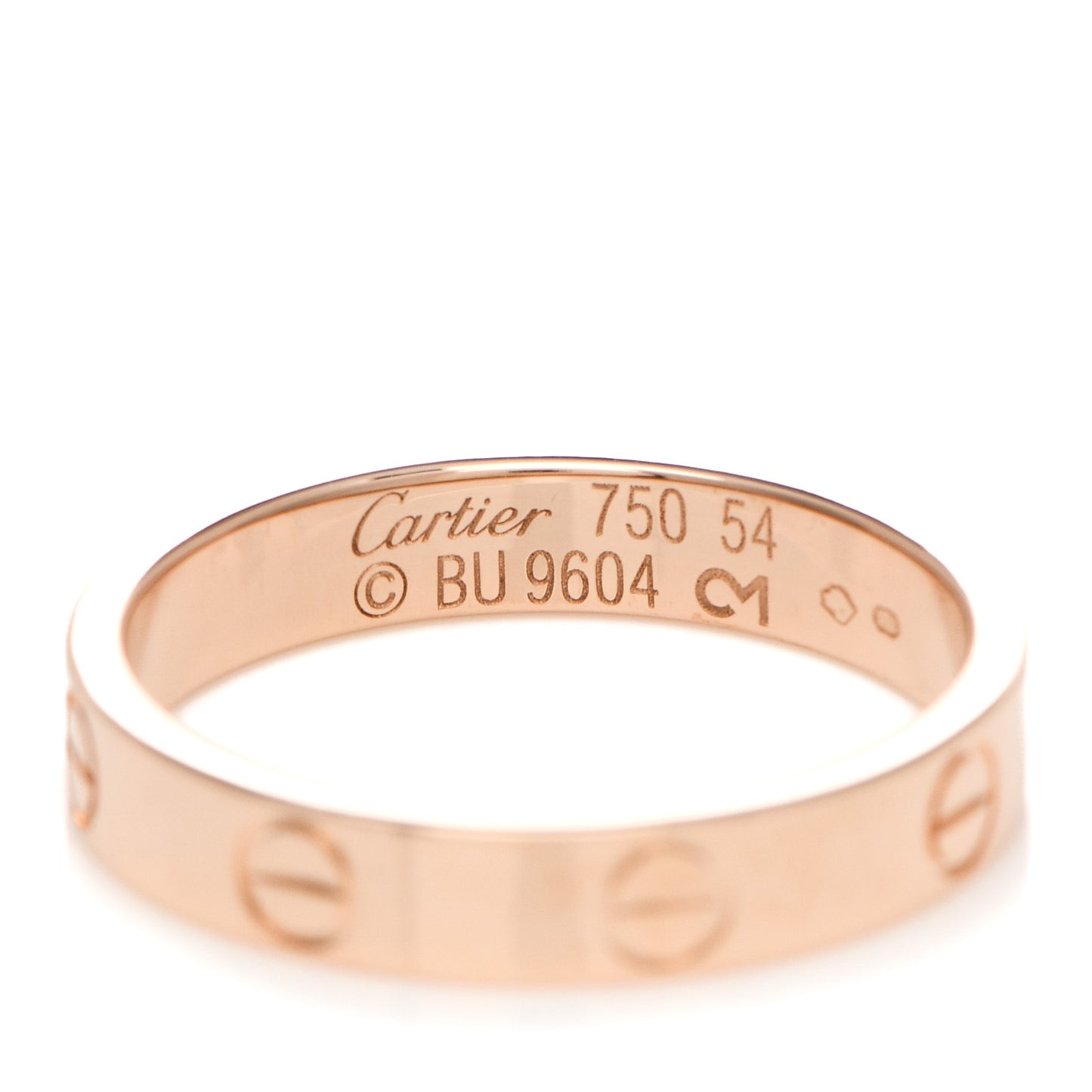 18K Pink Gold 3.5mm LOVE Wedding Band Ring 54 7