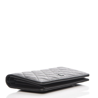 Chanel Crumpled Calfskin Quilted Yen Wallet So Black 4 of 8