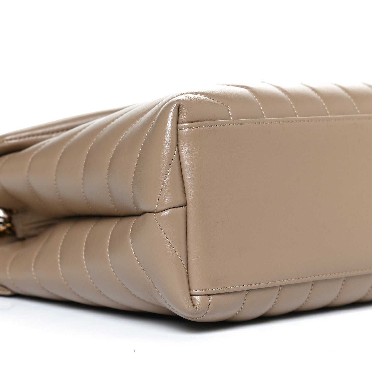 Saint Laurent Calfskin Y Quilted Monogram Medium Loulou Chain Satchel Dark Latte 10 of 13