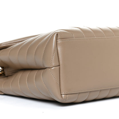 Saint Laurent Calfskin Y Quilted Monogram Medium Loulou Chain Satchel Dark Latte 10 of 13