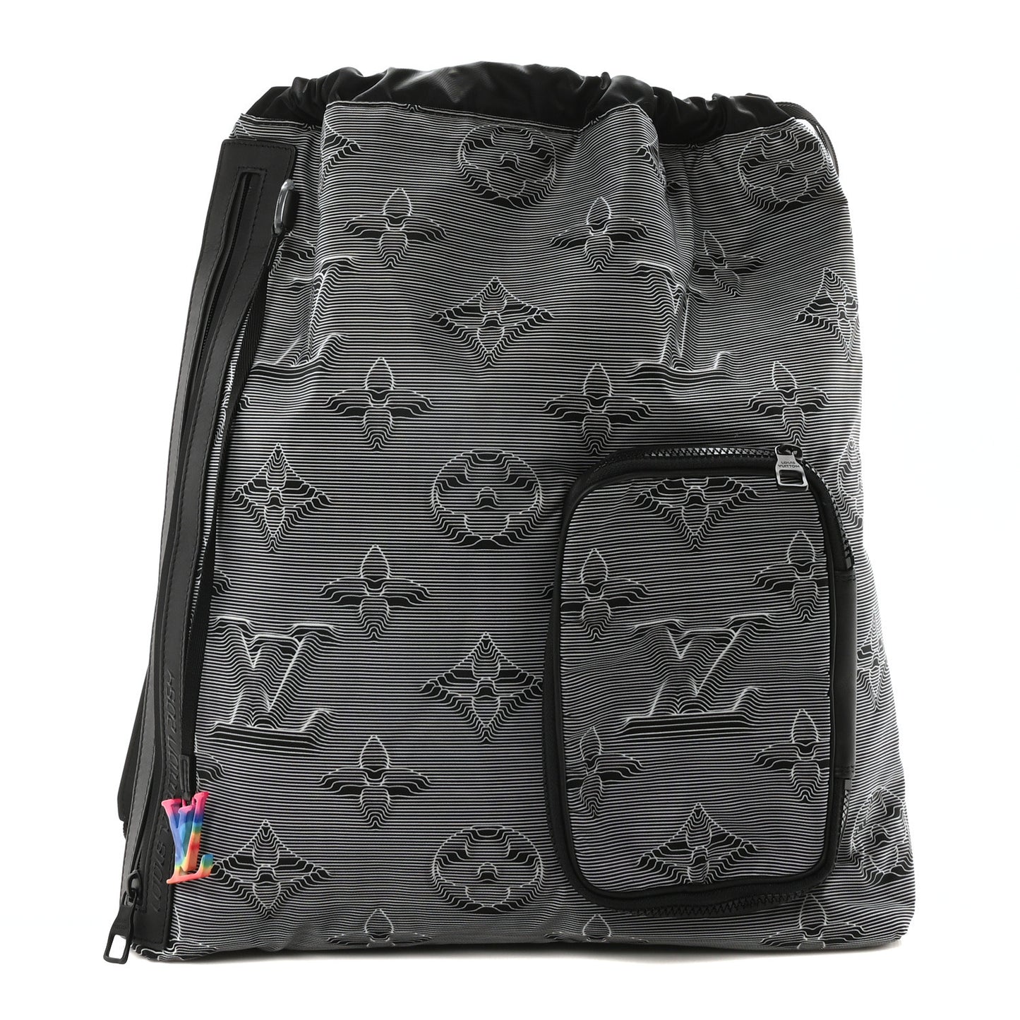 Monogram 3D 2054 Drawstring Backpack Grey Black