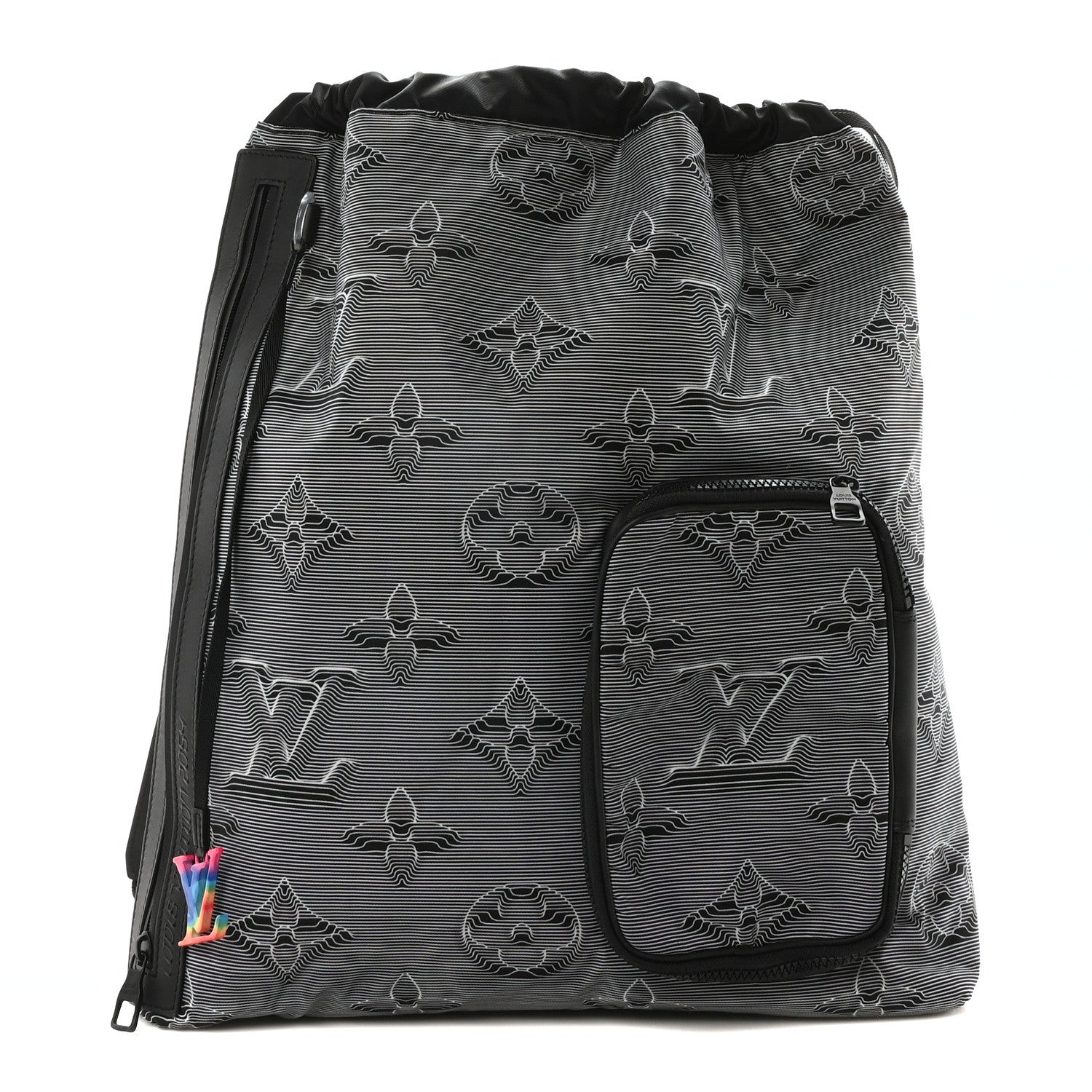 Louis Vuitton Monogram 3D 2054 Drawstring Backpack Grey Black 1 of 9