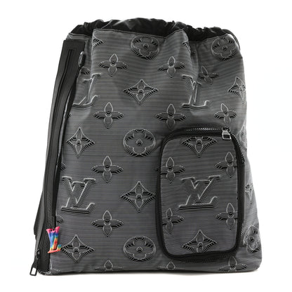 Louis Vuitton Monogram 3D 2054 Drawstring Backpack Grey Black 1 of 9