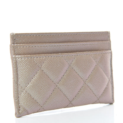 Chanel Iridescent Caviar Quilted Card Holder Beige 3 of 9