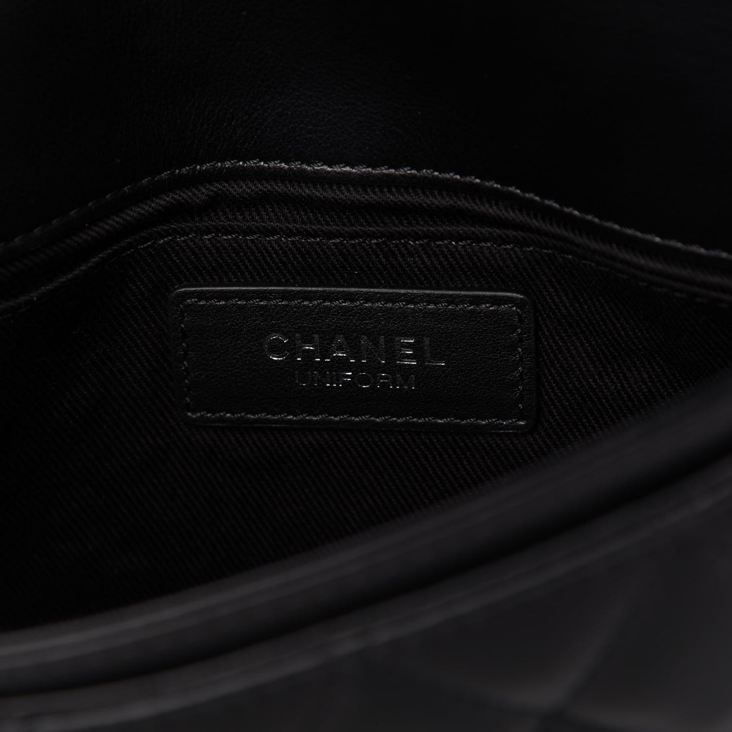 Calfskin Quilted CC Uniform Flap Belt Bag Black