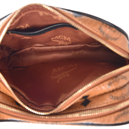MCM Visetos Mini Camera Crossbody Bag Cognac 6 of 9