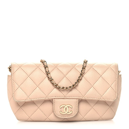 Chanel Caviar Quilted Glasses Case With Chain Beige 1 of 14