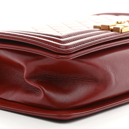 Chanel Lambskin Quilted Medium Boy Flap Dark Red 9 of 10