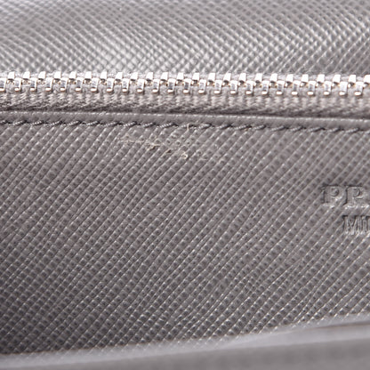 Prada Saffiano Metal Flap Wallet With Strap Marmo 8 of 11