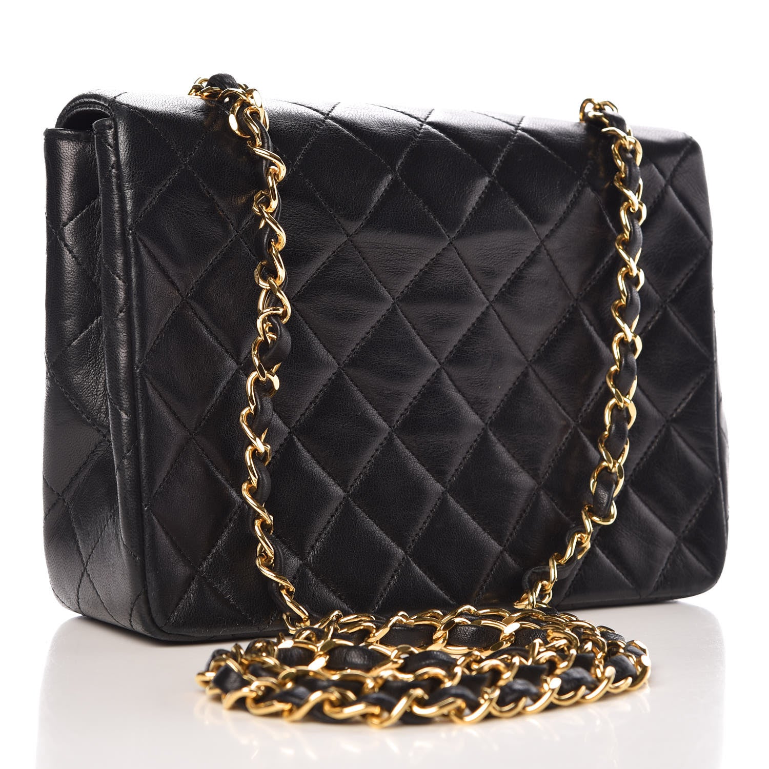 Chanel Lambskin Quilted Mini Square Flap Bag Black 3 of 14