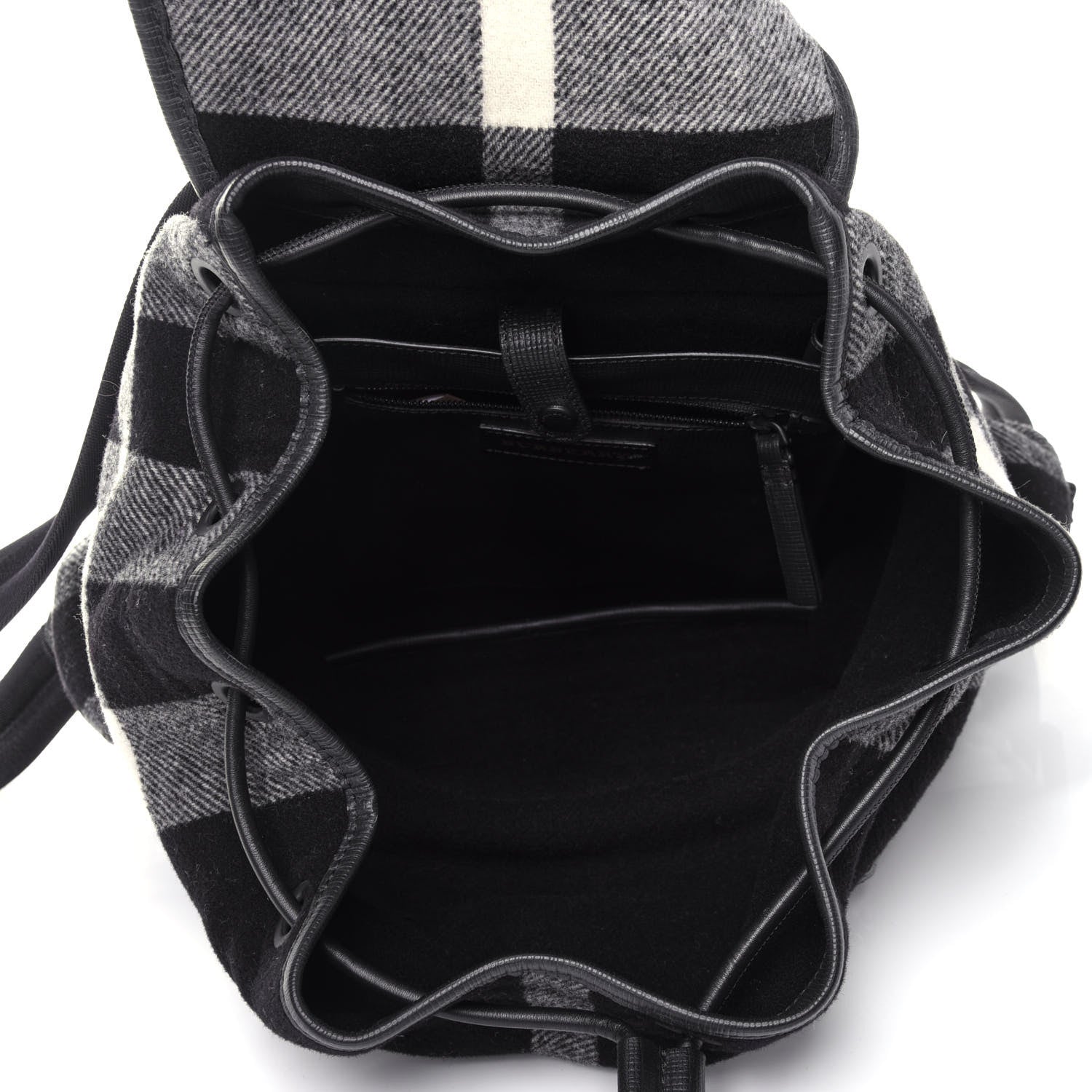 Burberry Wool House Check Large Rucksack Backpack Black 4 of 9