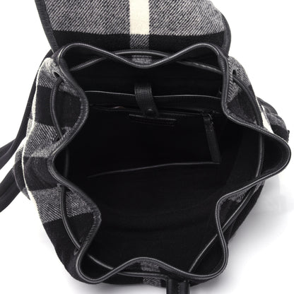 Burberry Wool House Check Large Rucksack Backpack Black 4 of 9