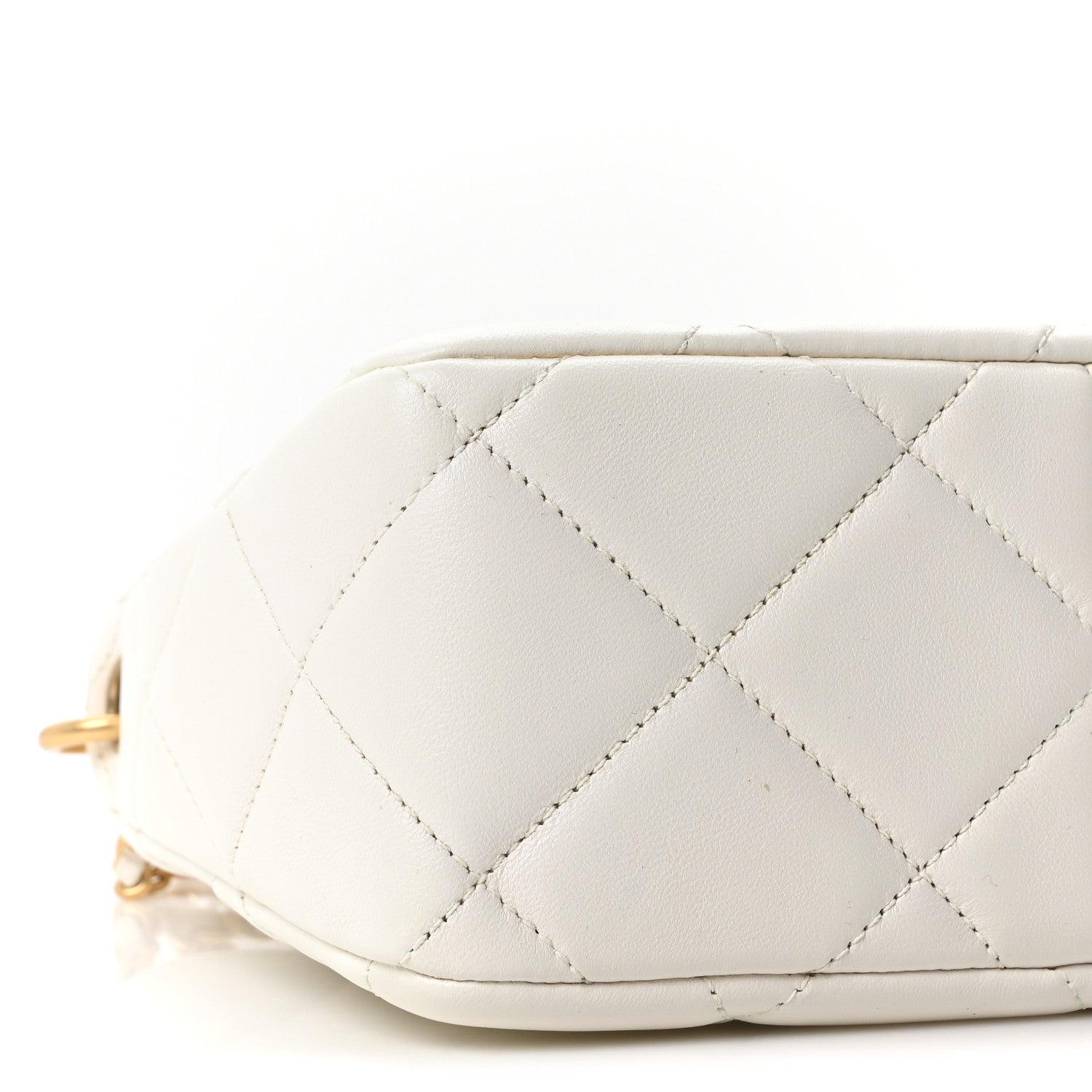 Chanel Lambskin Quilted Mini Pearl Crush Hobo White 9 of 11