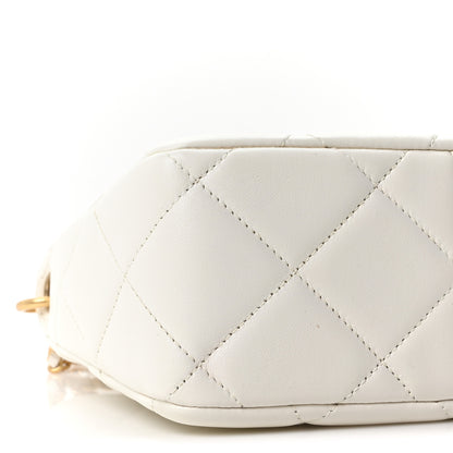 Chanel Lambskin Quilted Mini Pearl Crush Hobo White 9 of 11