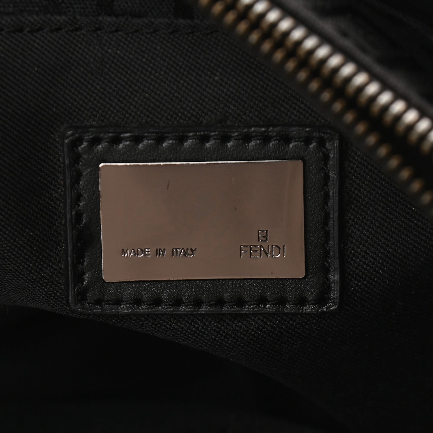 Fendi Zucchino Vitello Shoulder Tote Black 5 of 7